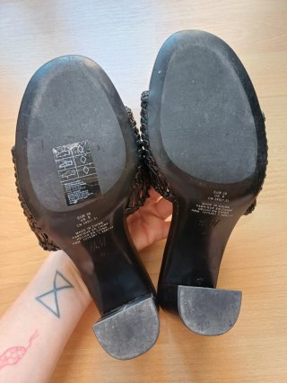 Sandalias H&M Piel Tacón Negro