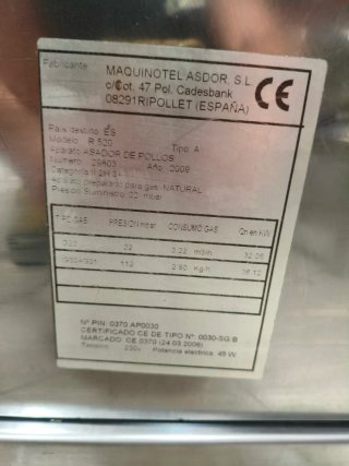 Máquina Asar Pollos Asdor CE