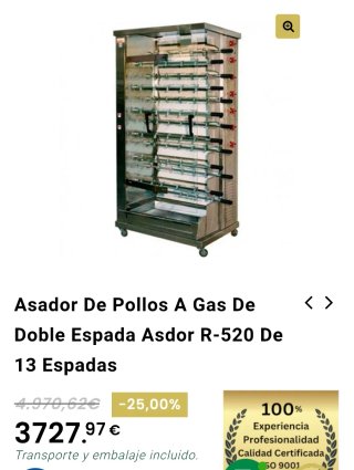 Máquina Asar Pollos Asdor CE