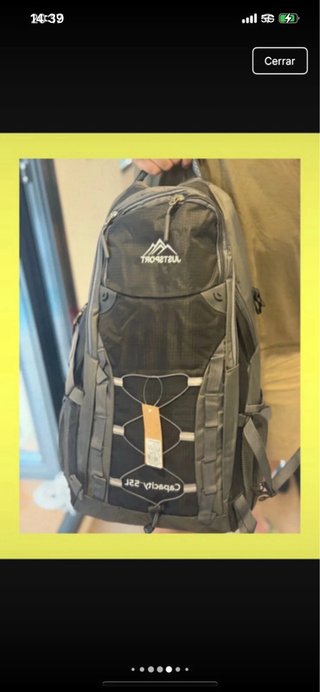 Mochila Trekking 55L JUSTSPORT Negra/Gris
