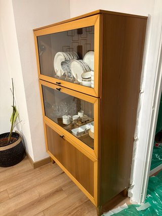 Vitrina Alacena Madera y Cristal Estilo Nórdico