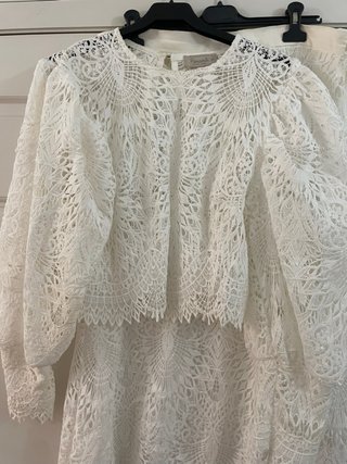 Conjunto Panambi Blanco de guipur