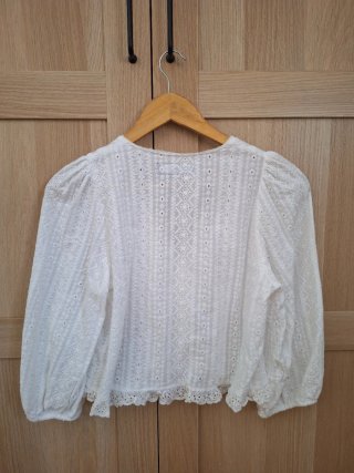 Blusa Zara calados blanca