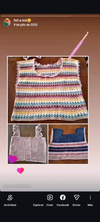 Top crochet algodón hecho a mano