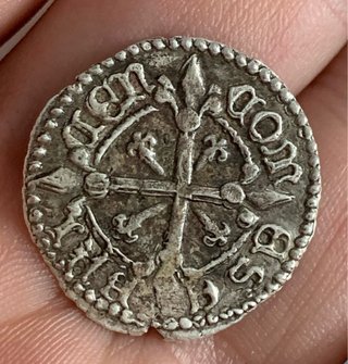medio doble Carlos el Malo 1349-1387 plata replica