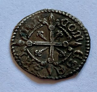 medio doble Carlos el Malo 1349-1387 plata replica