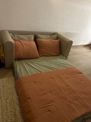 Sofá Cama Beige y Verde