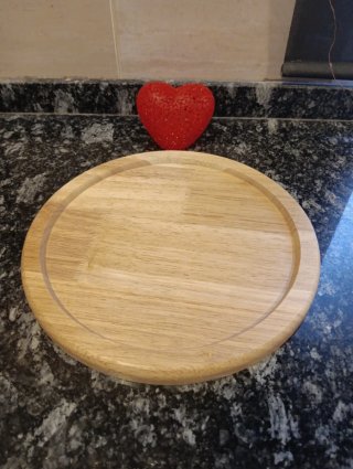 Bandeja de madera redonda 25x25x1.5 cm