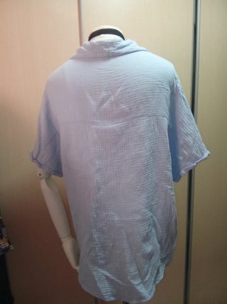 Camisa azul claro manga corta suelta T XS