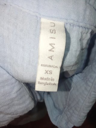 Camisa azul claro manga corta suelta T XS