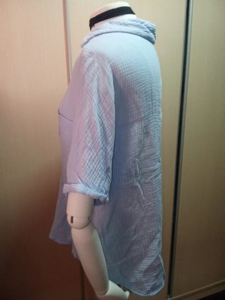 Camisa azul claro manga corta suelta T XS