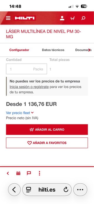 Nivel Láser Hilti 360° con tripode. NUEVO