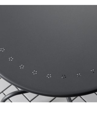 Mesa redonda Ikea metálica gris
