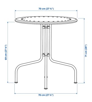 Mesa redonda Ikea metálica gris
