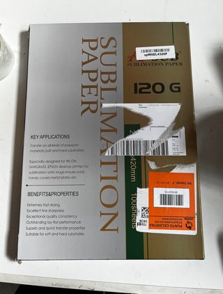 Papel Sublimación A3 120g 100 Hojas