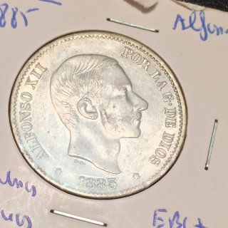 Moneda Alfonso XII 50 céntimos Plata 1885