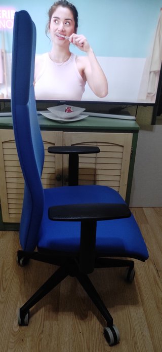 Silla ergonómica de oficina azul