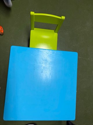 Mesa y Silla Infantil Azul y Verde