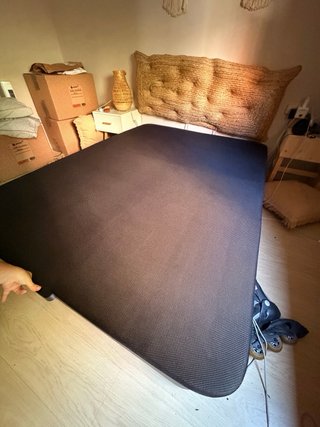 Canapé Cama 135x190 cm Negro/Marrón