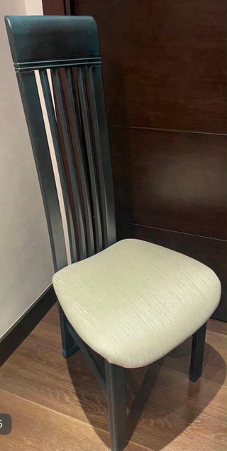 Mesa cristal redonda y 6 sillas