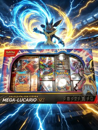 Colección Pokémon Mega-Lucario EX con Figura