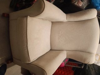 Butaca balancín de tela beige