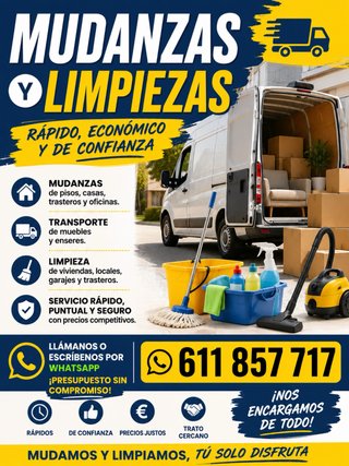 ¡MUDANZAS Y LIMPIEZAS AL MEJOR PRECIO!