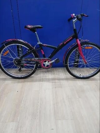 bicicleta btwin poply 500 20 pulgadas rosa y negra