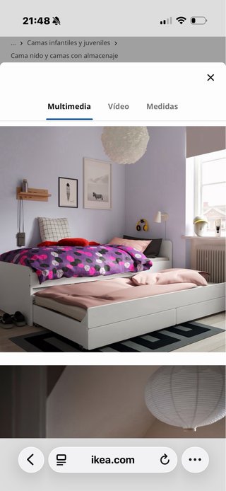 Cama Nido Ikea con 2 Cajones