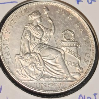 Moneda Plata Perú Un Sol 1914 FG
