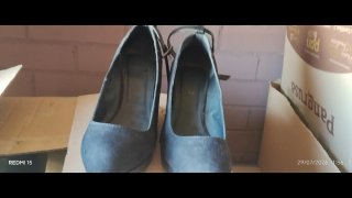 Zapatos de cuña negros para mujer