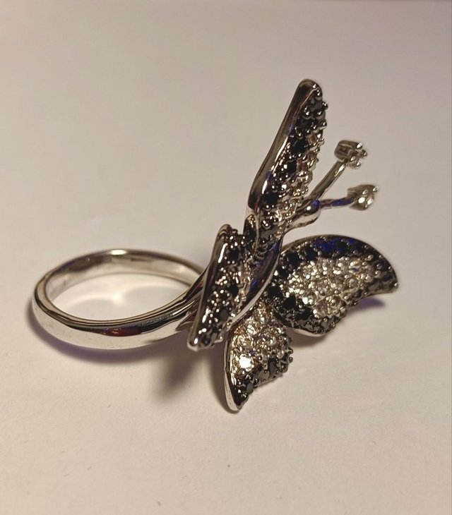 Anillo Mariposa 3D Cristal Circón Talla 14.5 (ES 1