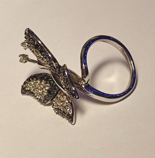 Anillo Mariposa 3D Cristal Circón Talla 14.5 (ES 1