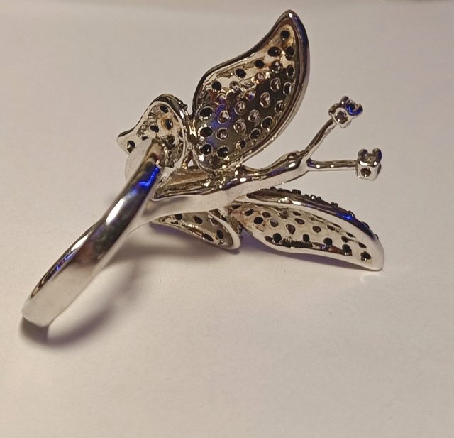 Anillo Mariposa 3D Cristal Circón Talla 14.5 (ES 1