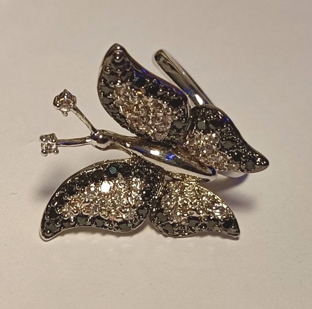 Anillo Mariposa 3D Cristal Circón Talla 14.5 (ES 1