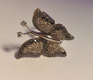 Anillo Mariposa 3D Cristal Circón Talla 14.5 (ES 1