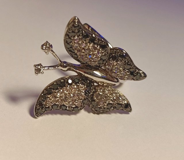 Anillo Mariposa 3D Cristal Circón Talla 14.5 (ES 1