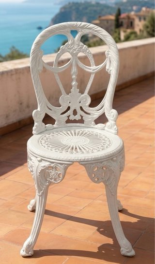 Conjunto mesa silla terraza jardín
