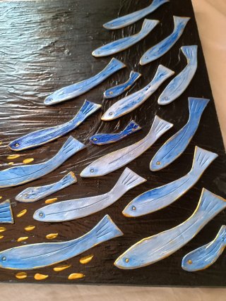 Opera d'arte Pesci Blu Studio Parrilla