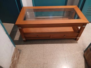 Mesa de centro madera y cristal