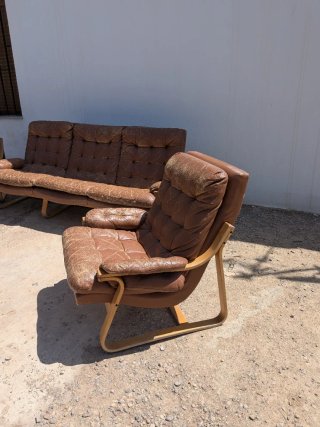 Sofá y 2 sillones vintage escandinavo