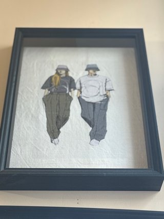 Quadro ricamato pezzo unico