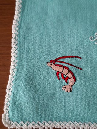 Mantel y 2 servilletas marinos