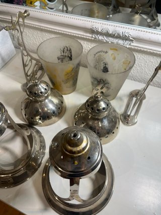 Pareja Candelabros Portavelas Cristal y Metal