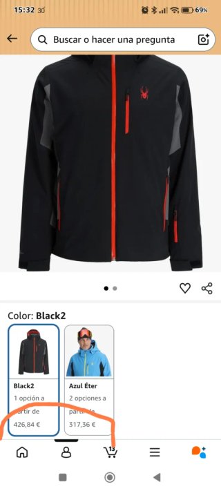 Chaqueta de esquí Spyder  Vertex Talla S