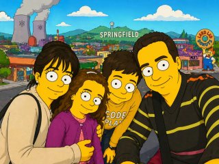 Caricatura estilo Simpson personalizada