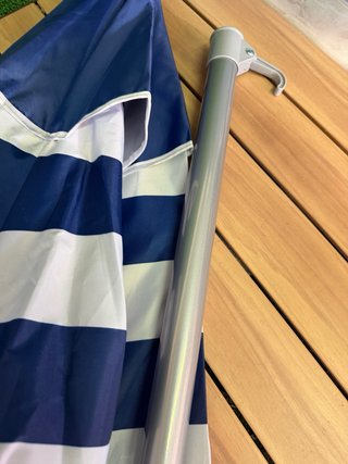 Sombrilla Playa Antiviento 220cm Rayas Azul/Blanco