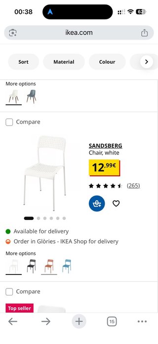 Escritorio y Silla Ikea Blancos en Sagrada familia