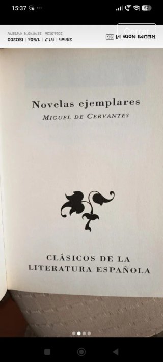 Novelas Ejemplares de Miguel de Cervantes.