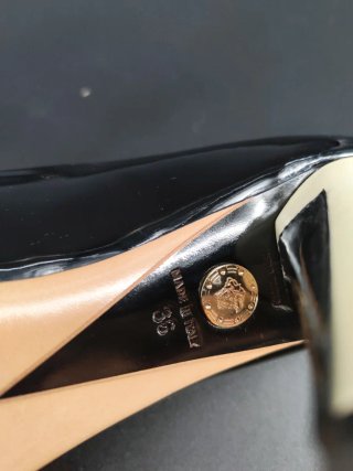 Décolleté Versace Pelle Nera Tacco 10cm Tg 36